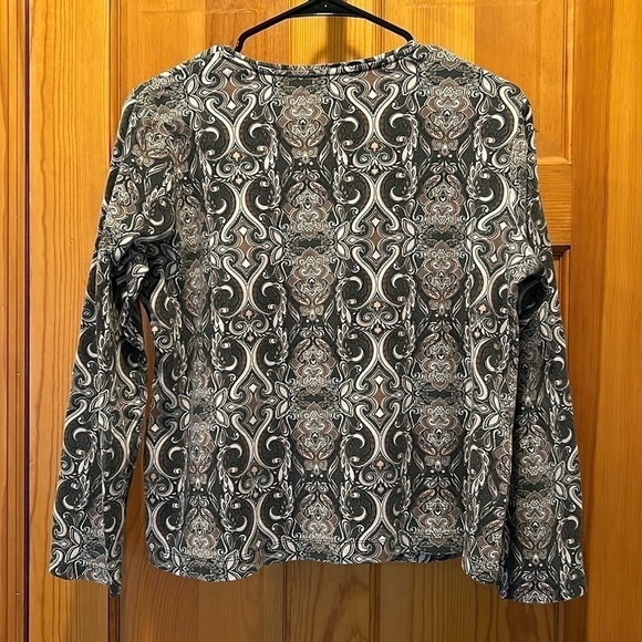 Croft & Barrow V Neck Brown Pattern Size Large Long Sleeve - Picture 2 of 3